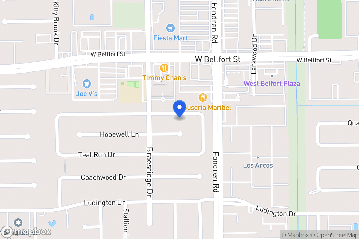 Map of 7523 Quail Meadow Dr, Houston