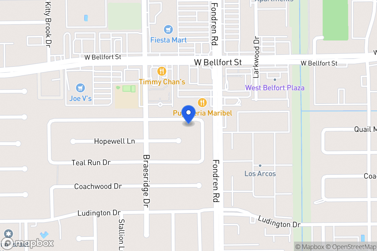 Map of 7515 Quail Meadow Dr, Houston