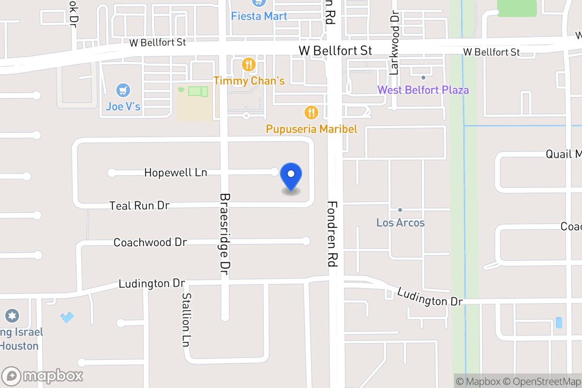 Map of 7514 Teal Run Dr, Houston