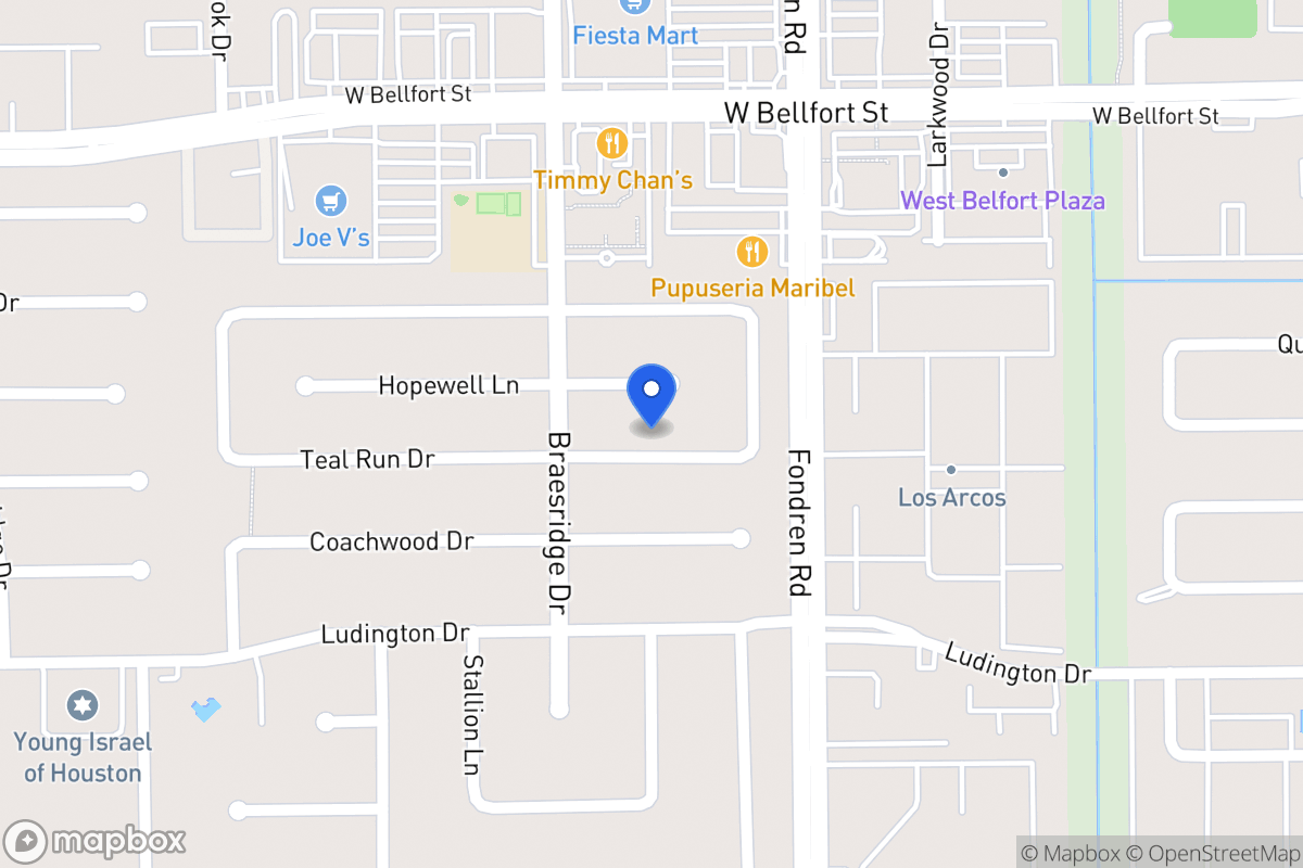 Map of 7526 Teal Run Dr, Houston
