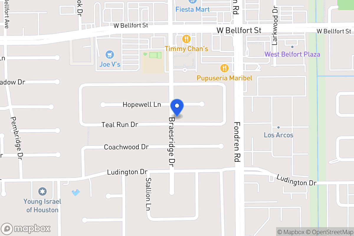 Map of 7542 Teal Run Dr, Houston