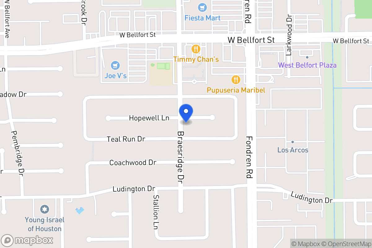 Map of 7531 Hopewell Ln, Houston