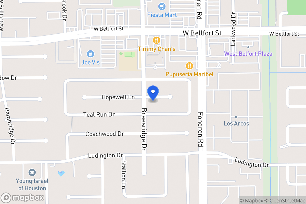 Map of 7527 Hopewell Ln, Houston