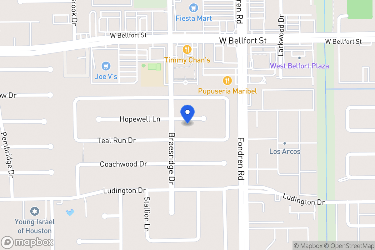 Map of 7523 Hopewell Ln, Houston