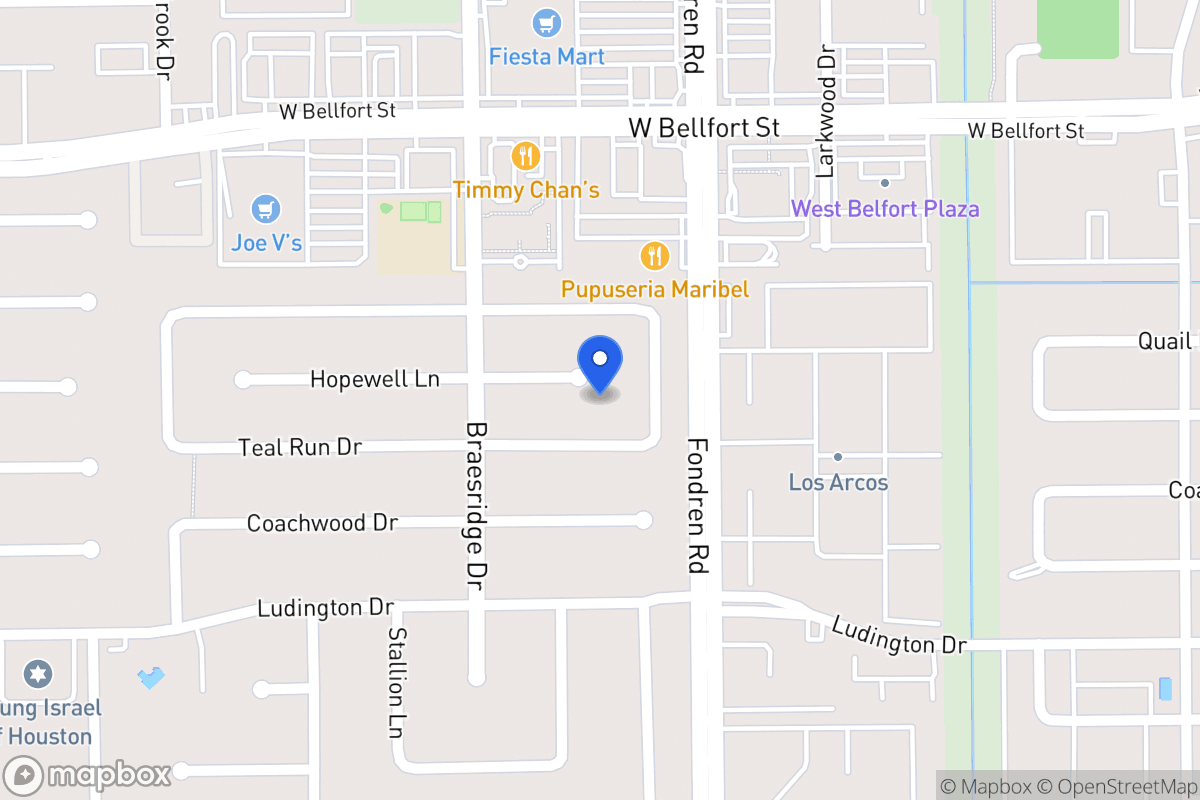 Map of 7507 Hopewell Ln, Houston