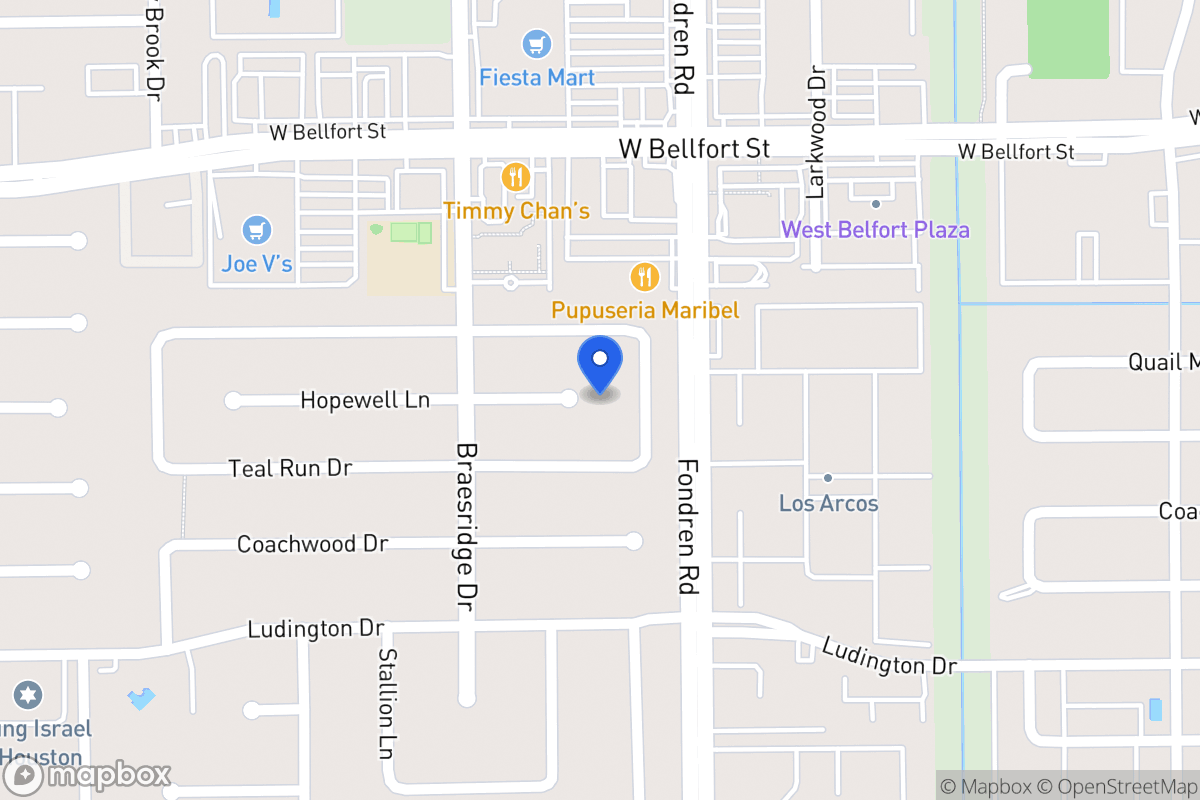 Map of 7502 Hopewell Ln, Houston