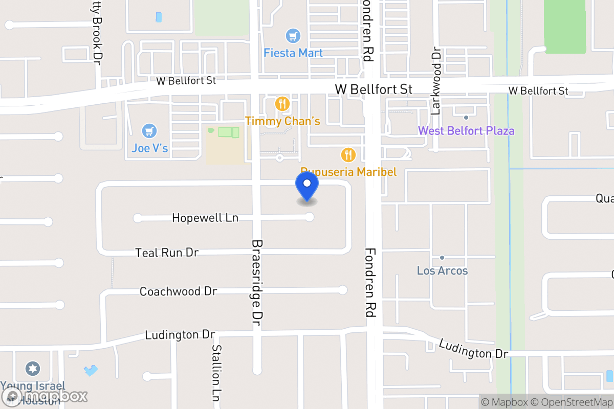 Map of 7510 Hopewell Ln, Houston