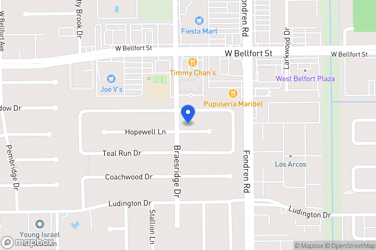 Map of 7526 Hopewell Ln, Houston