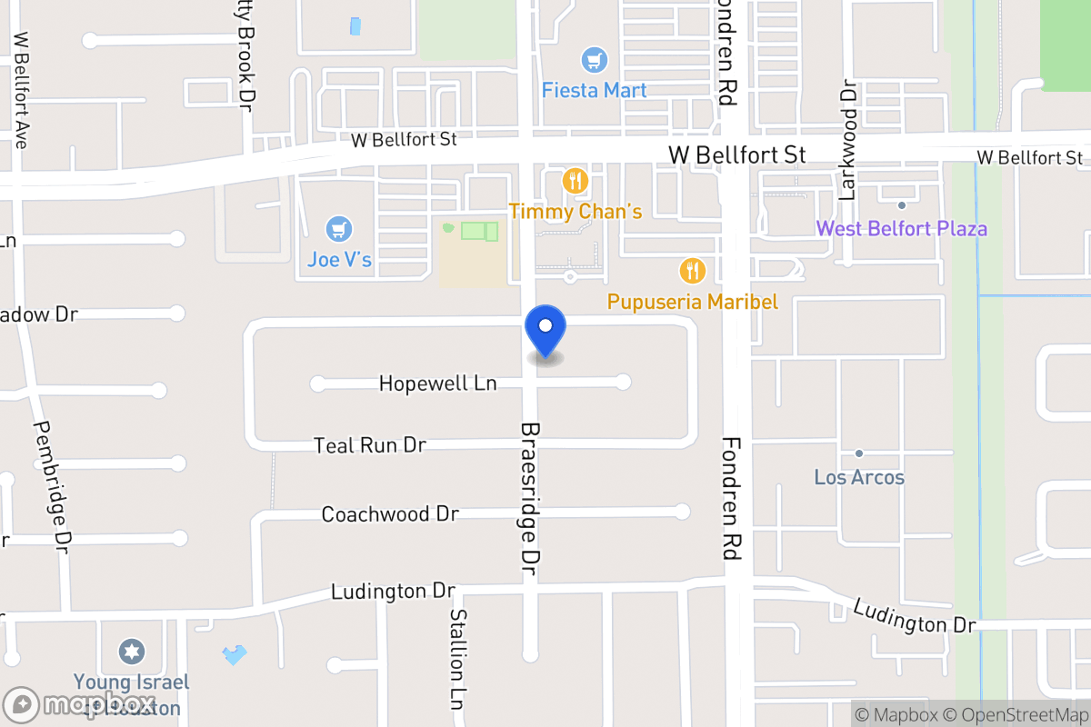 Map of 7530 Hopewell Ln, Houston
