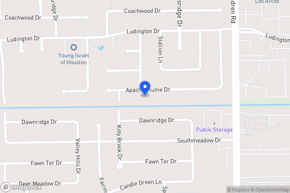 Map of 7627 Apache Plume Dr, Houston