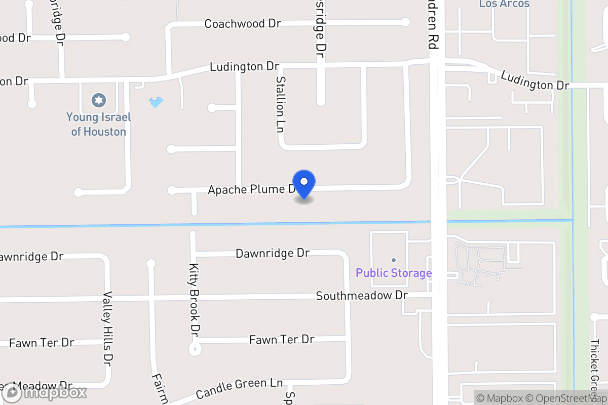 Map of 7539 Apache Plume Dr, Houston