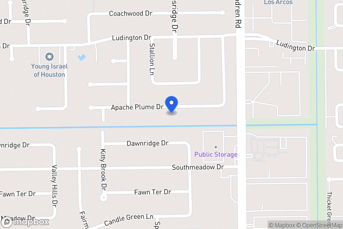 Map of 7535 Apache Plume Dr, Houston