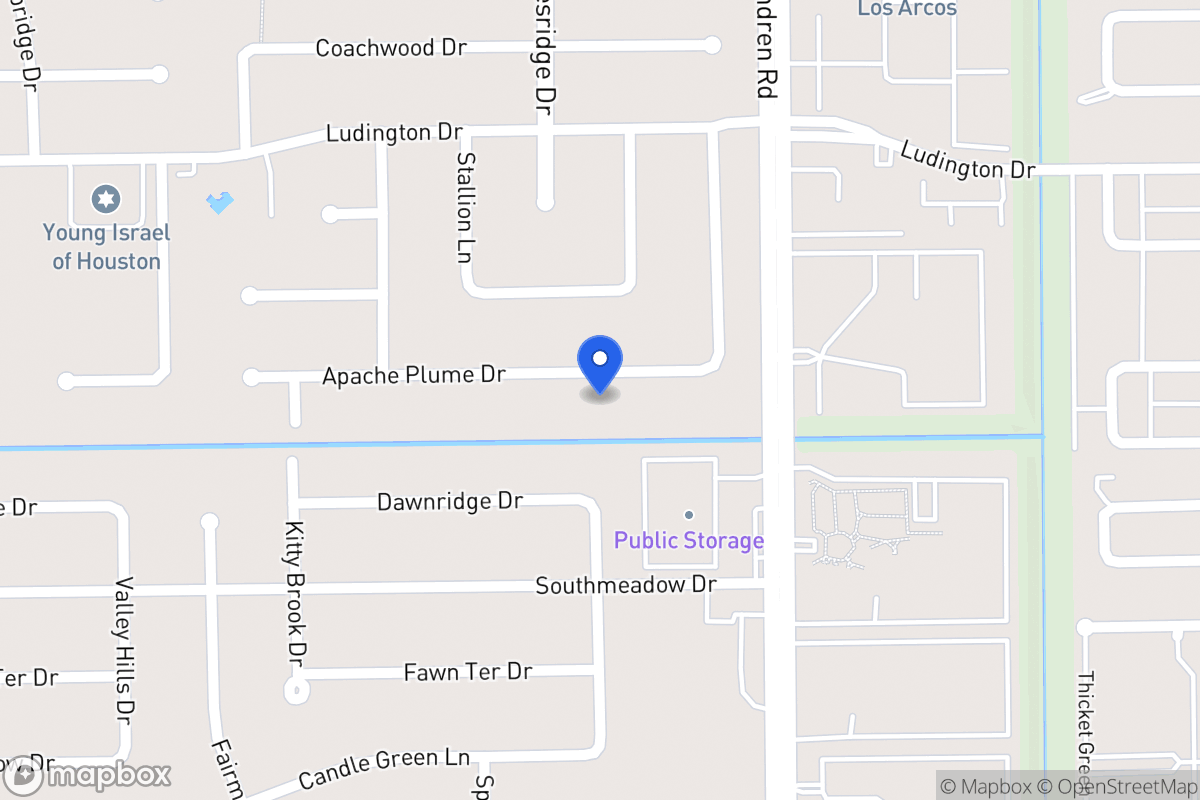 Map of 7523 Apache Plume Dr, Houston