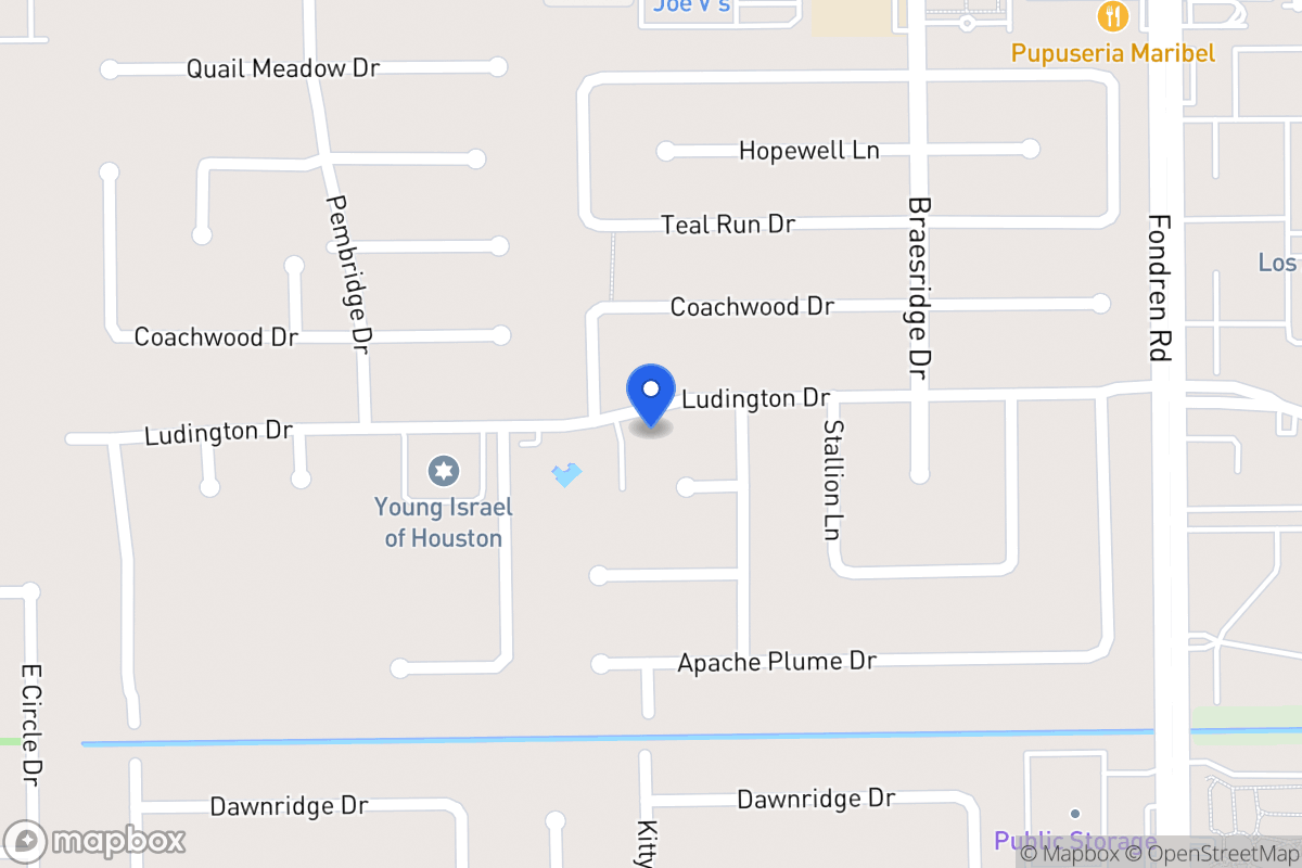 Map of 7715 Ludington Dr, Houston