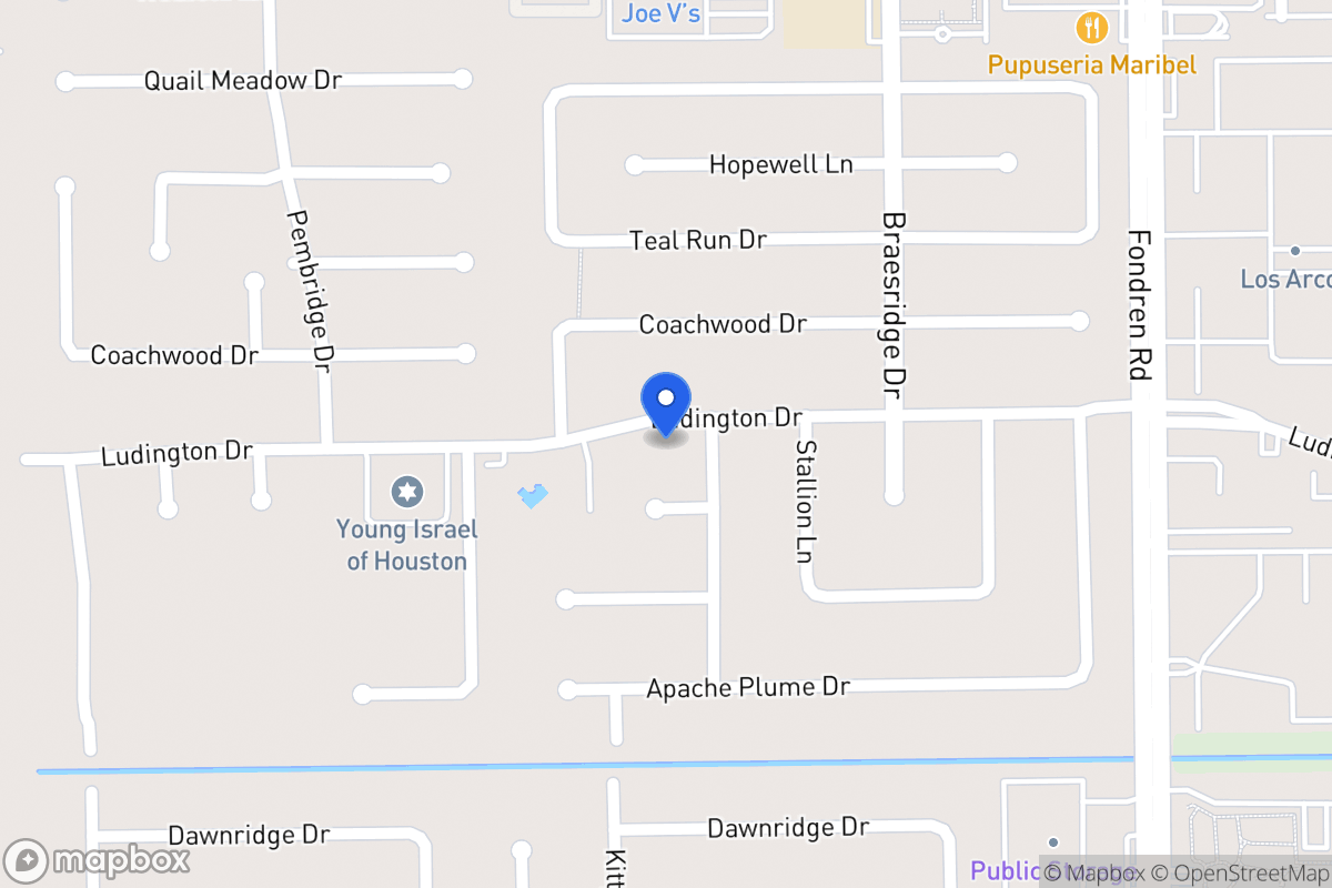 Map of 7707 Ludington Dr, Houston