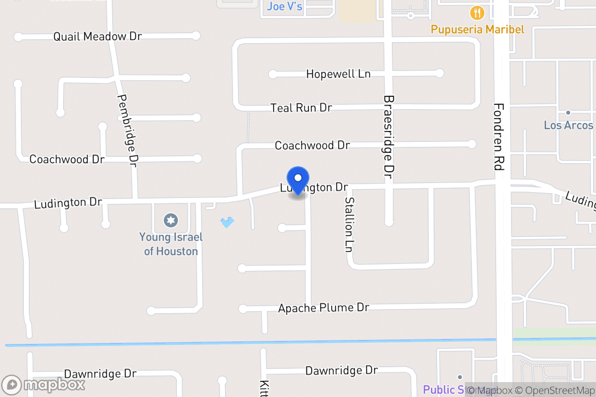 Map of 7703 Ludington Dr, Houston