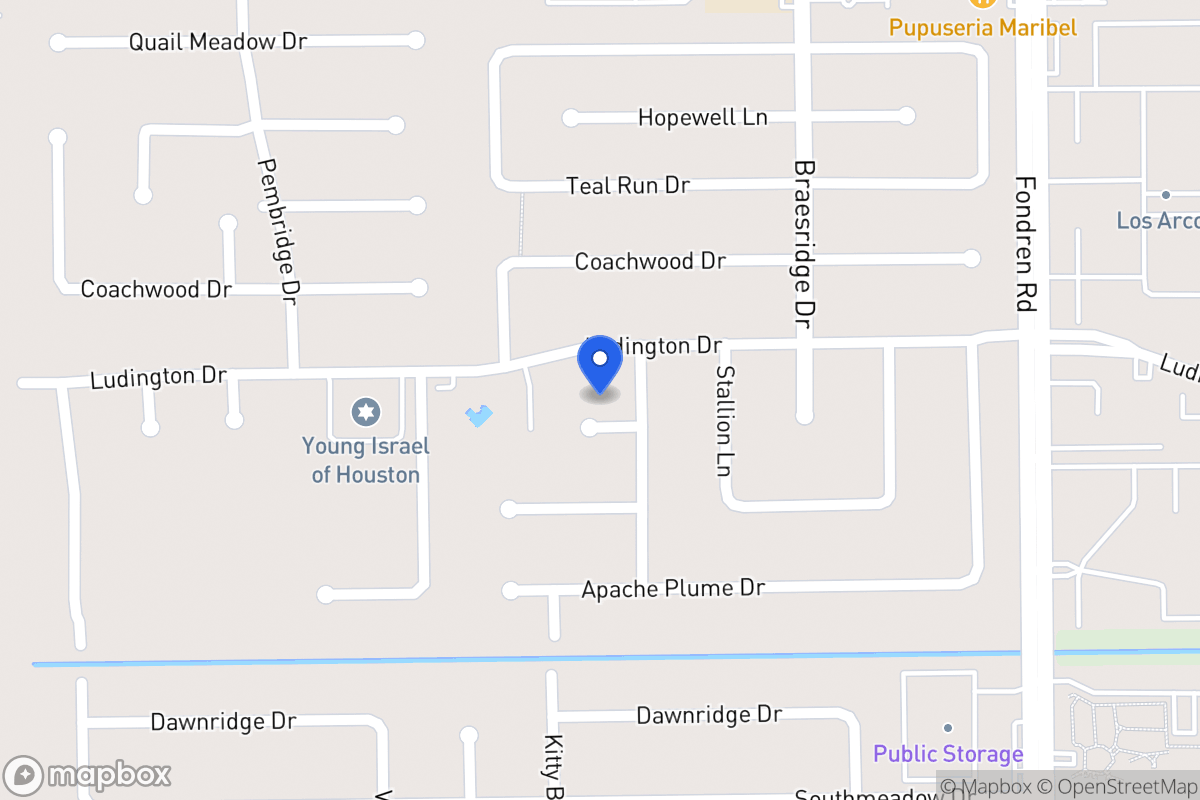 Map of 7706 Flax Dr, Houston