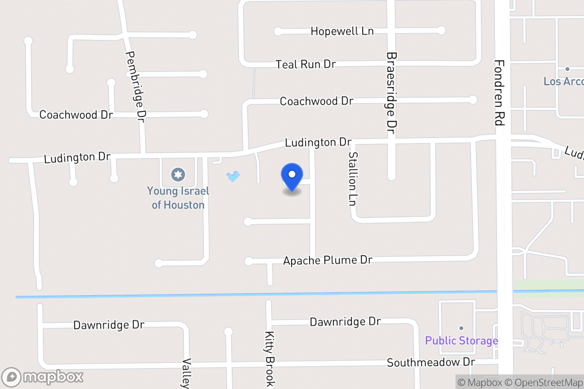 Map of 7707 Flax Dr, Houston