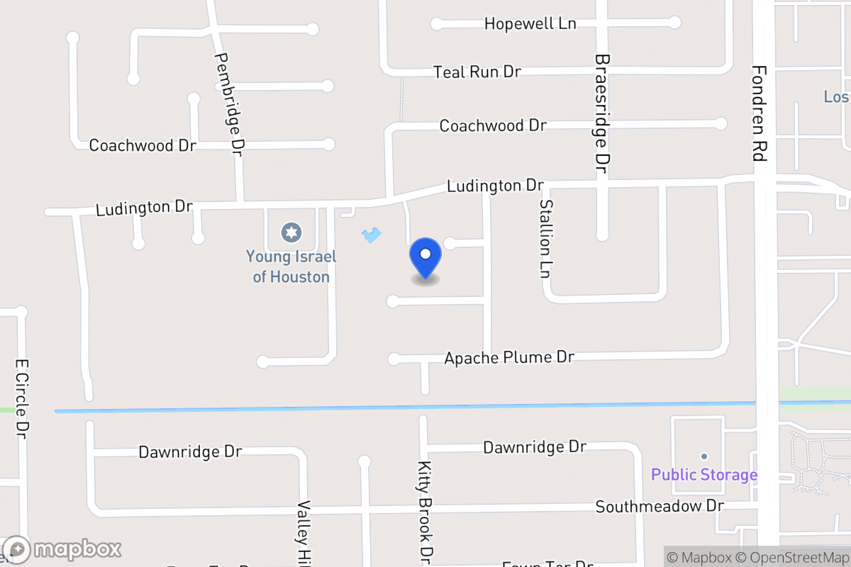 Map of 7714 Moondance Ln, Houston