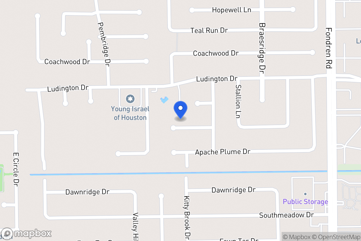 Map of 7718 Moondance Ln, Houston