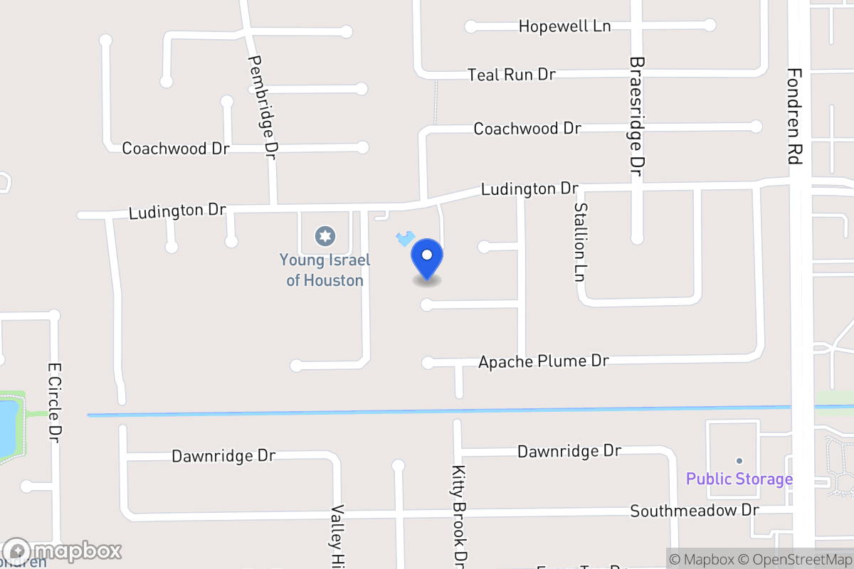 Map of 7722 Moondance Ln, Houston