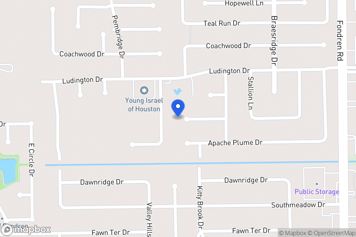 Map of 7726 Moondance Ln, Houston