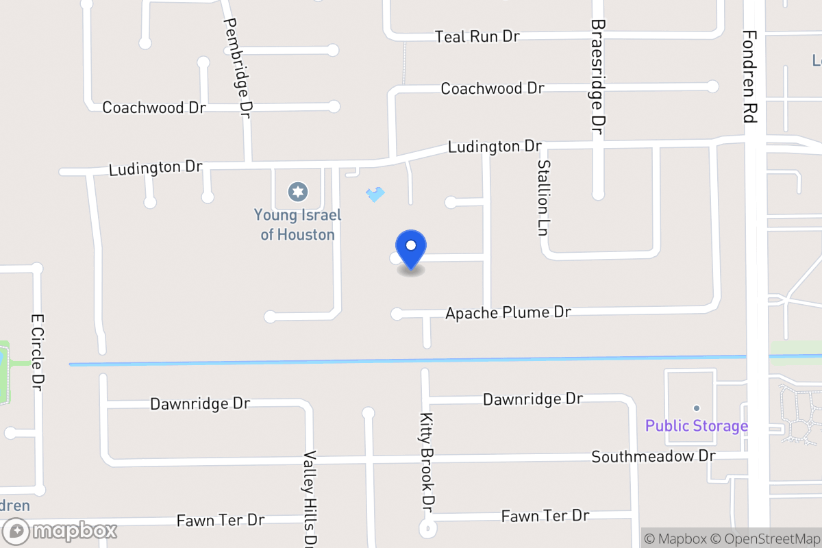Map of 7719 Moondance Ln, Houston