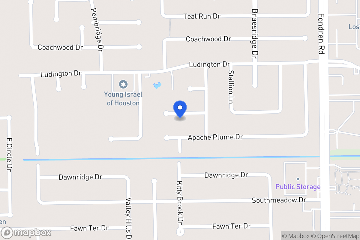 Map of 7715 Moondance Ln, Houston
