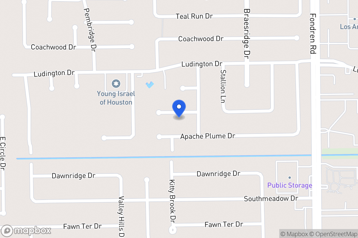 Map of 7711 Moondance Ln, Houston