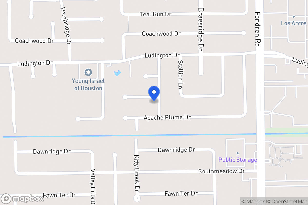 Map of 7703 Moondance Ln, Houston