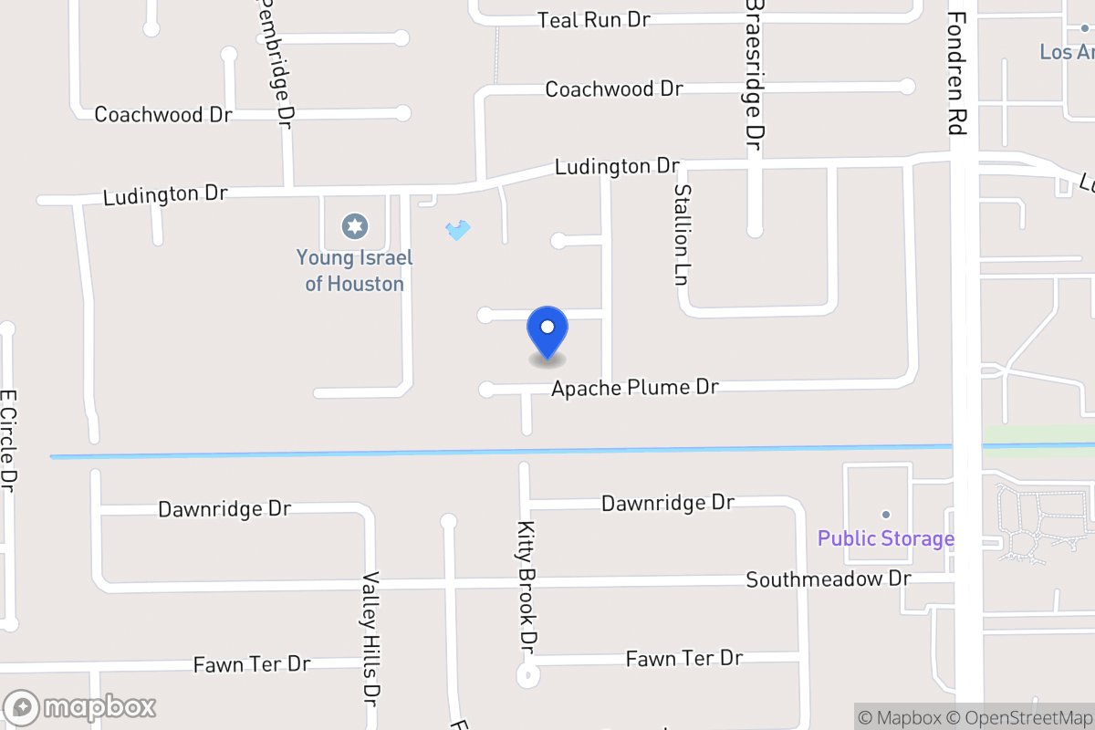 Map of 7710 Apache Plume Dr, Houston