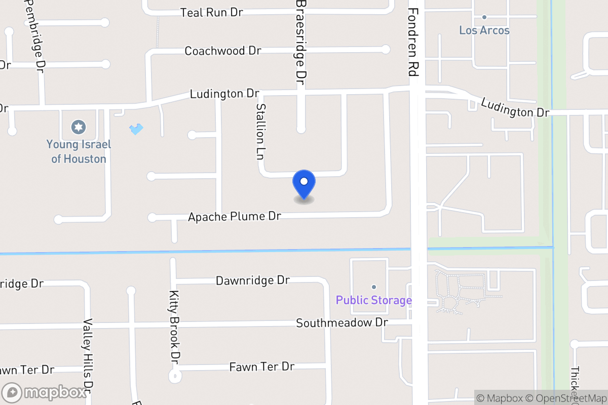 Map of 7530 Apache Plume Dr, Houston