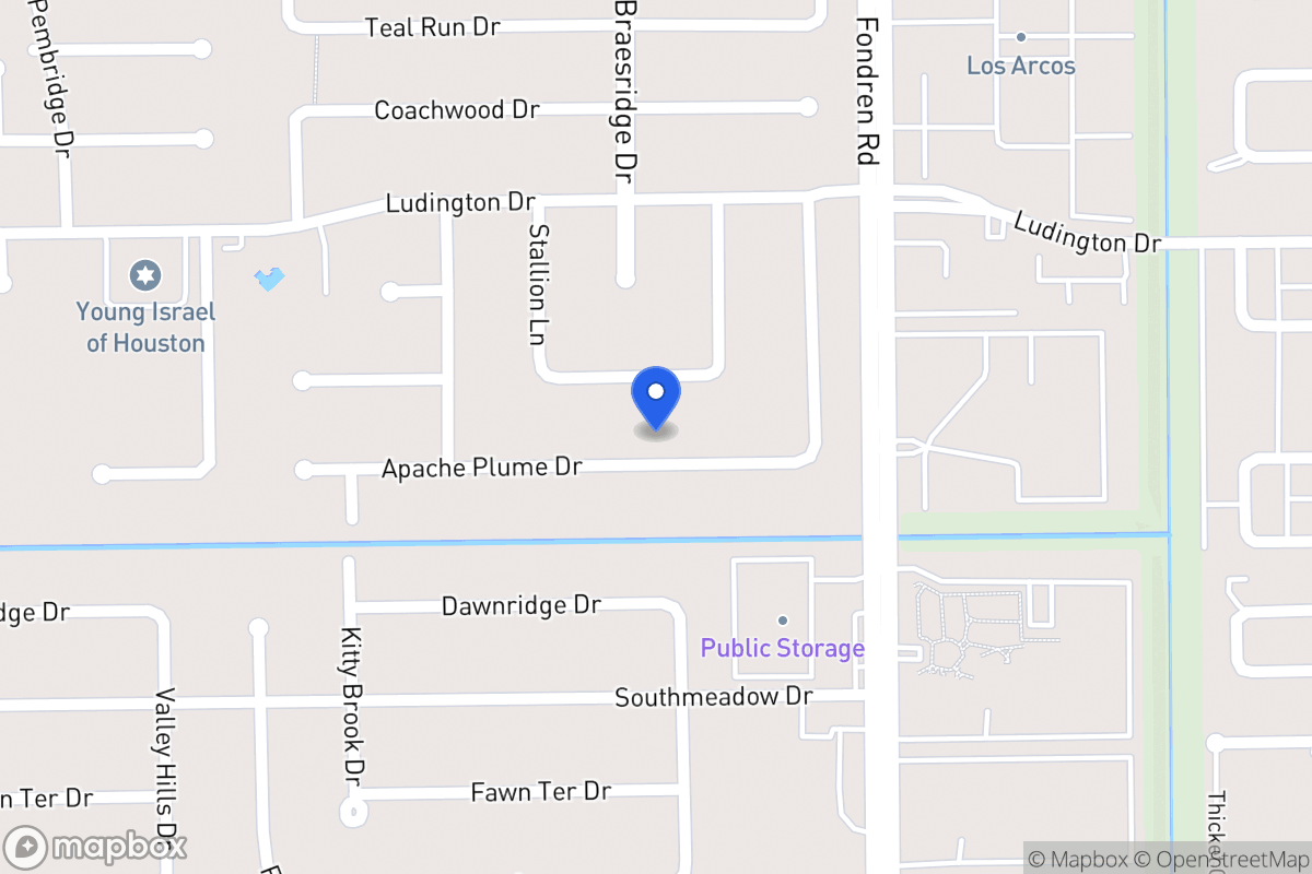 Map of 7526 Apache Plume Dr, Houston