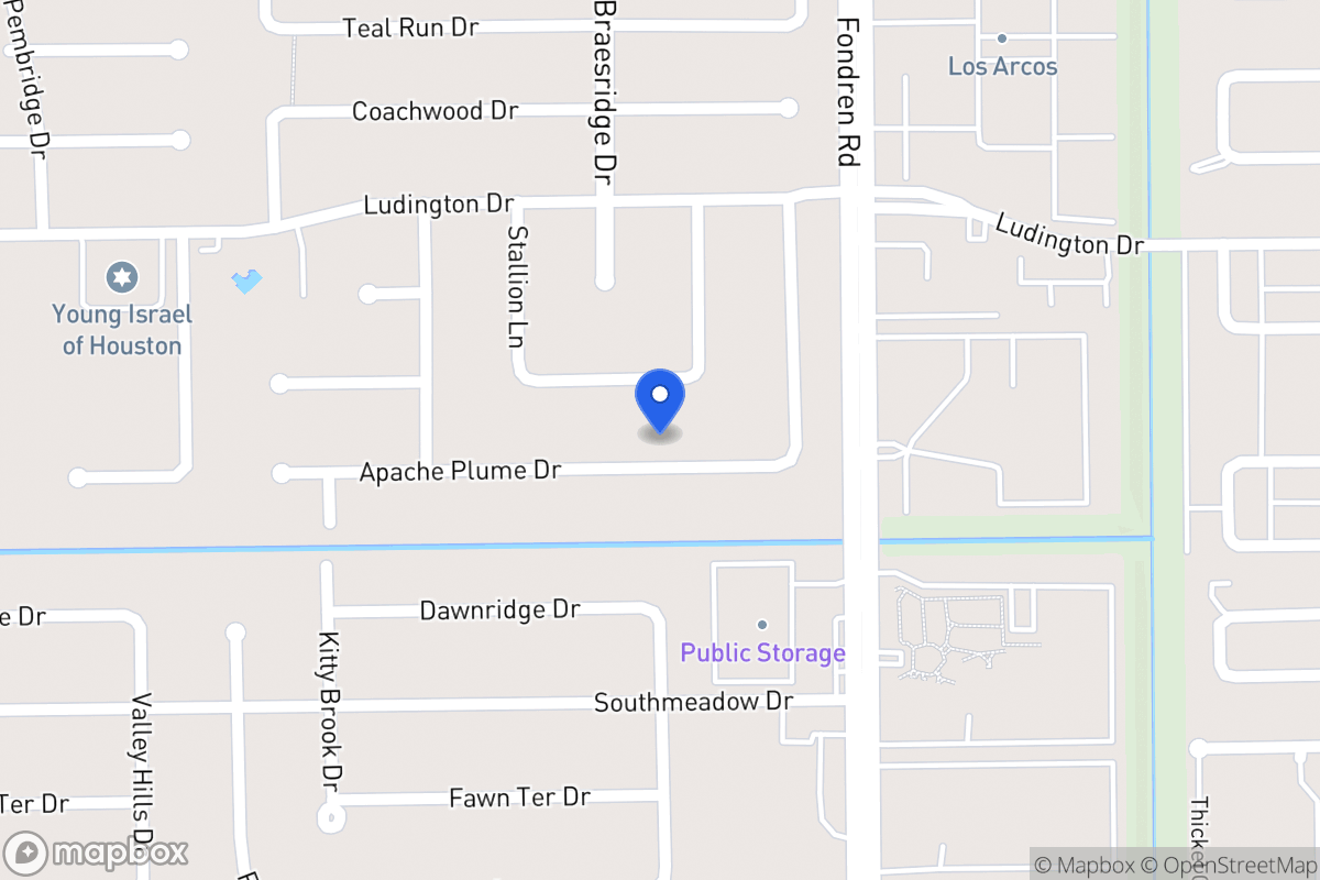 Map of 7522 Apache Plume Dr, Houston