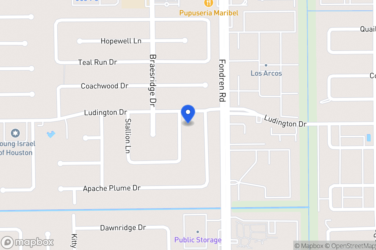 Map of 11807 Gladewood Ln, Houston