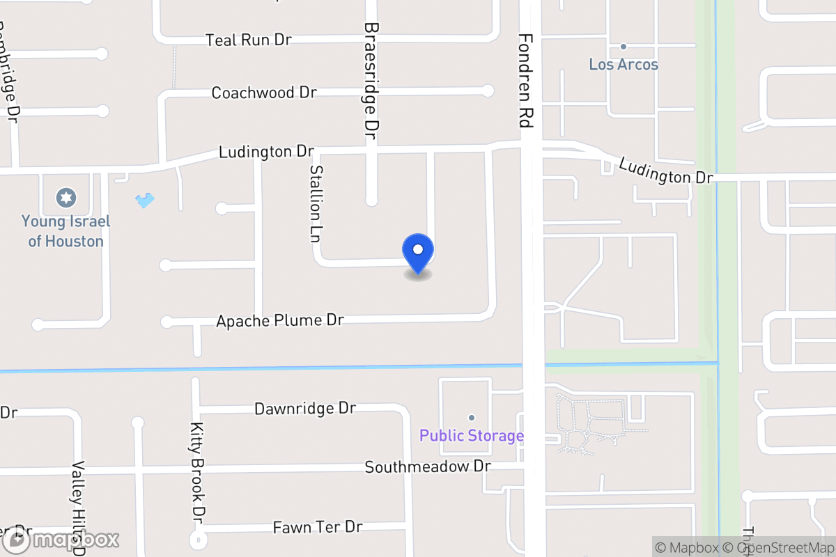 Map of 7507 Moondance Ln, Houston