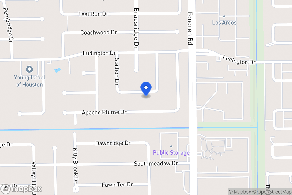 Map of 7511 Moondance Ln, Houston
