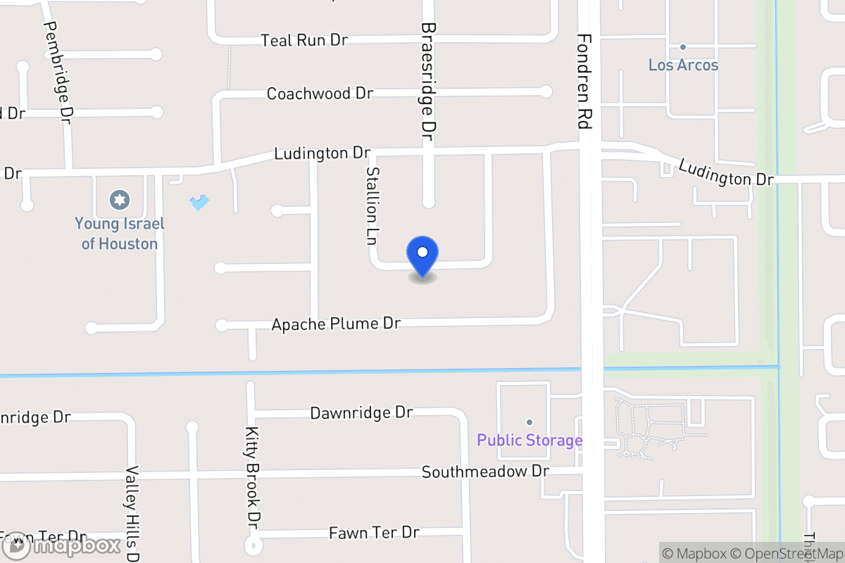 Map of 7603 Moondance Ln, Houston