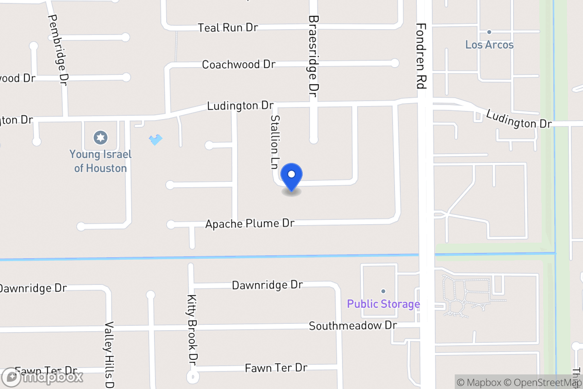 Map of 7607 Moondance Ln, Houston