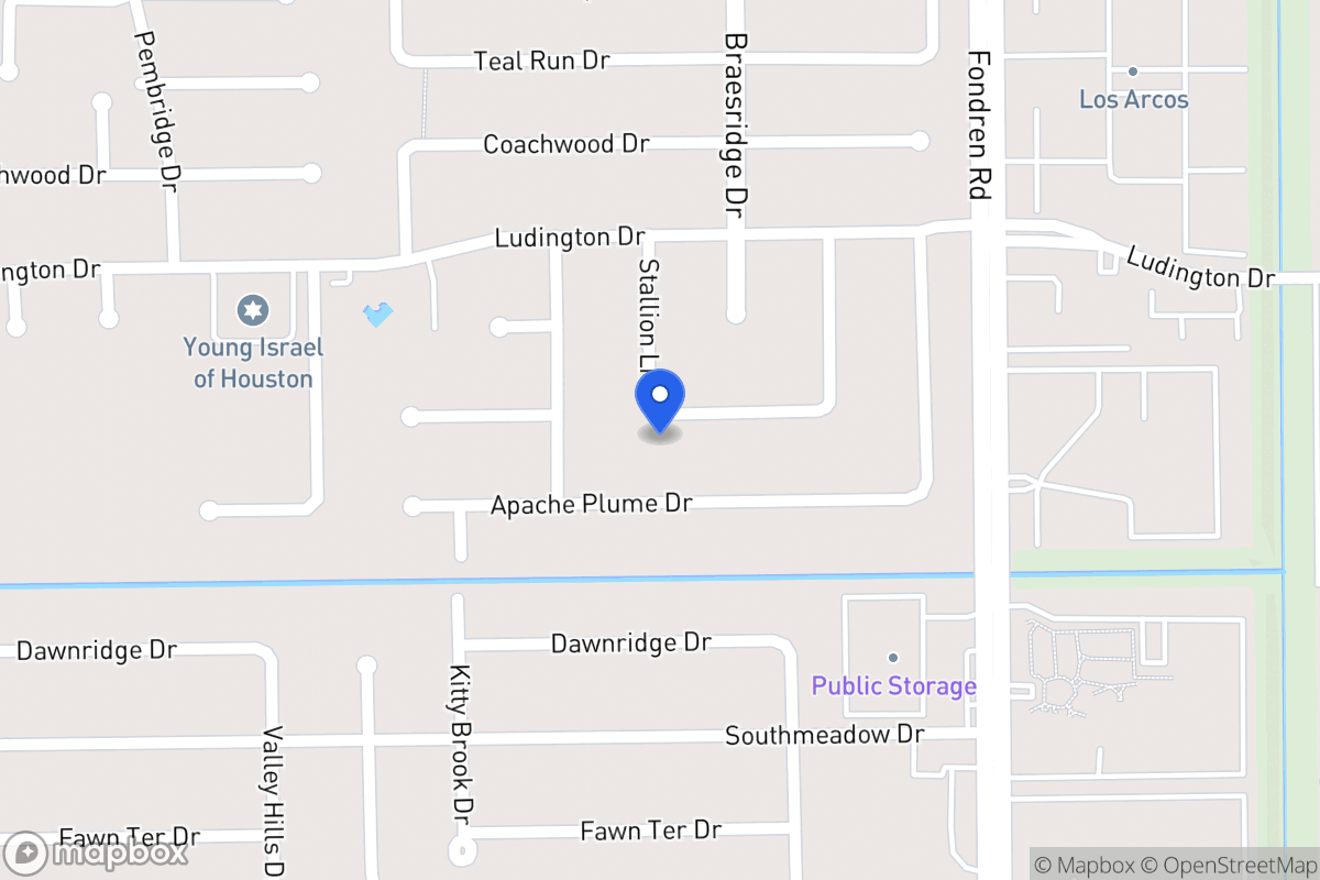 Map of 7611 Moondance Ln, Houston