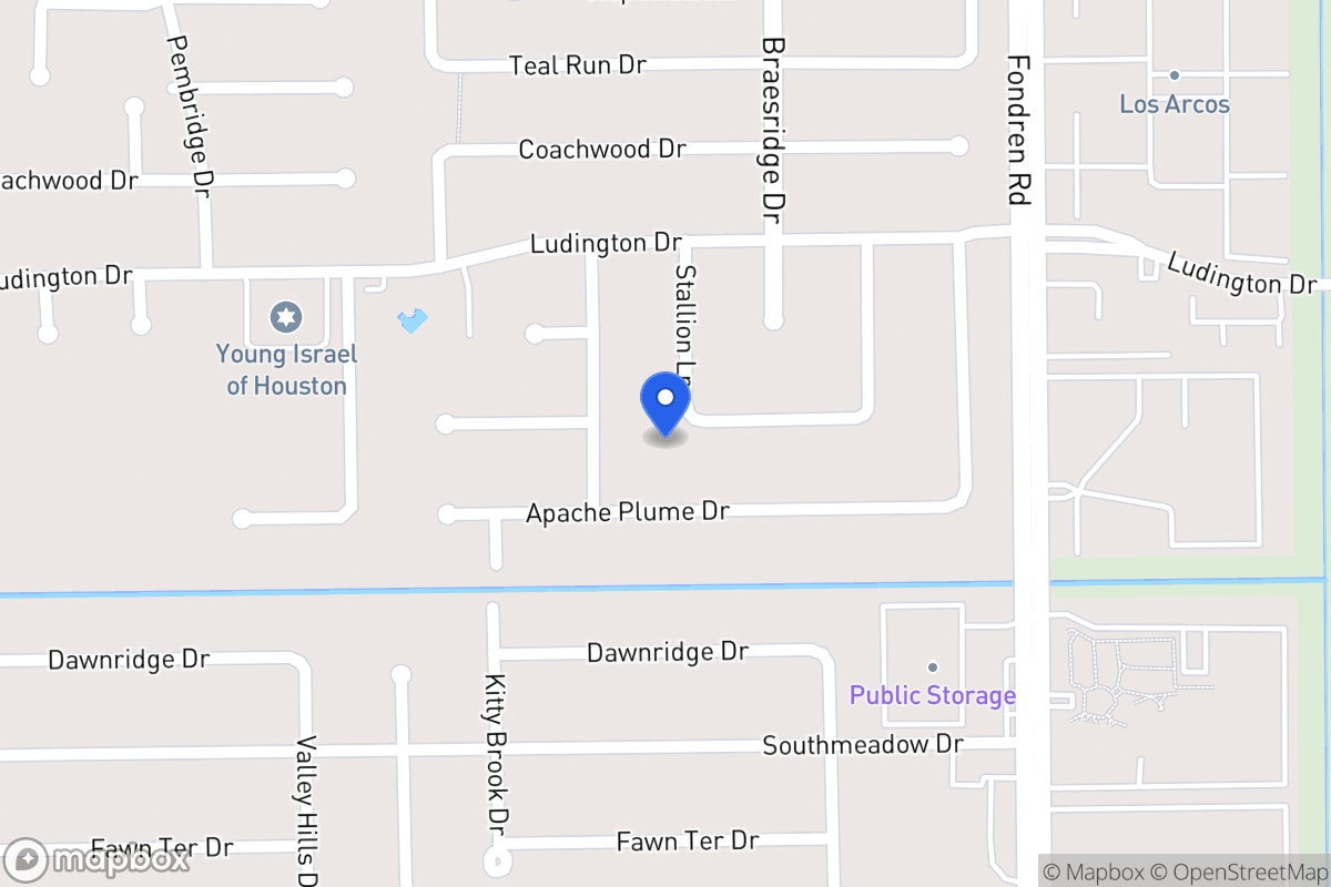 Map of 7615 Moondance Ln, Houston