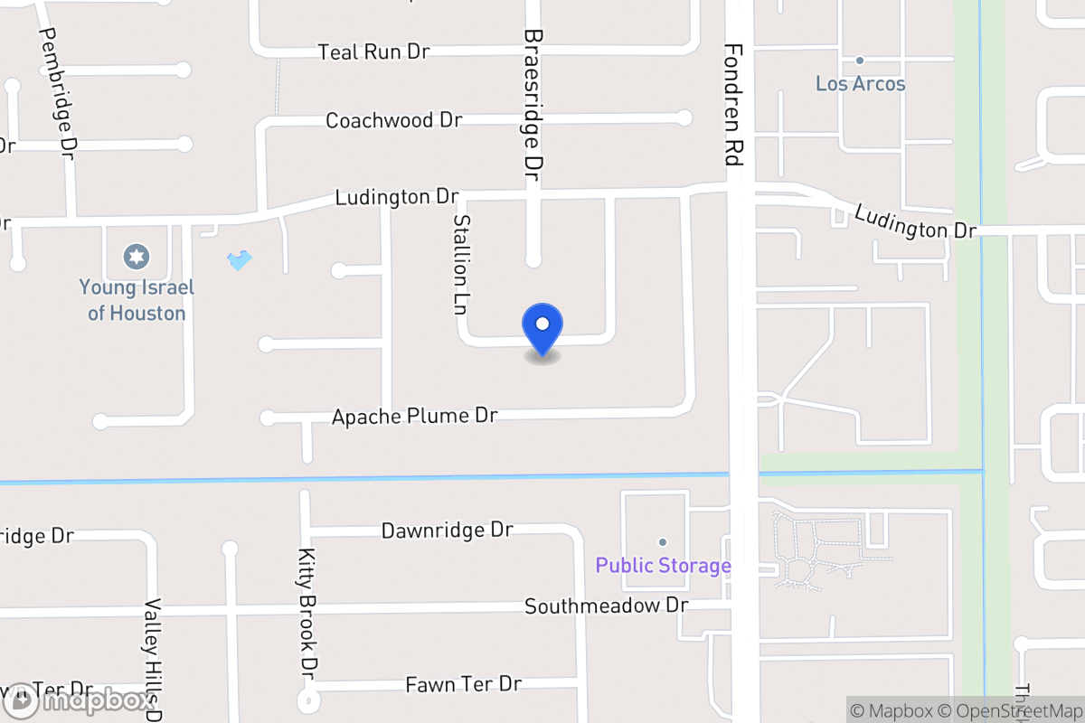 Map of 7519 Moondance Ln, Houston