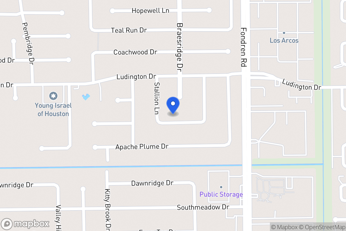 Map of 7602 Moondance Ln, Houston