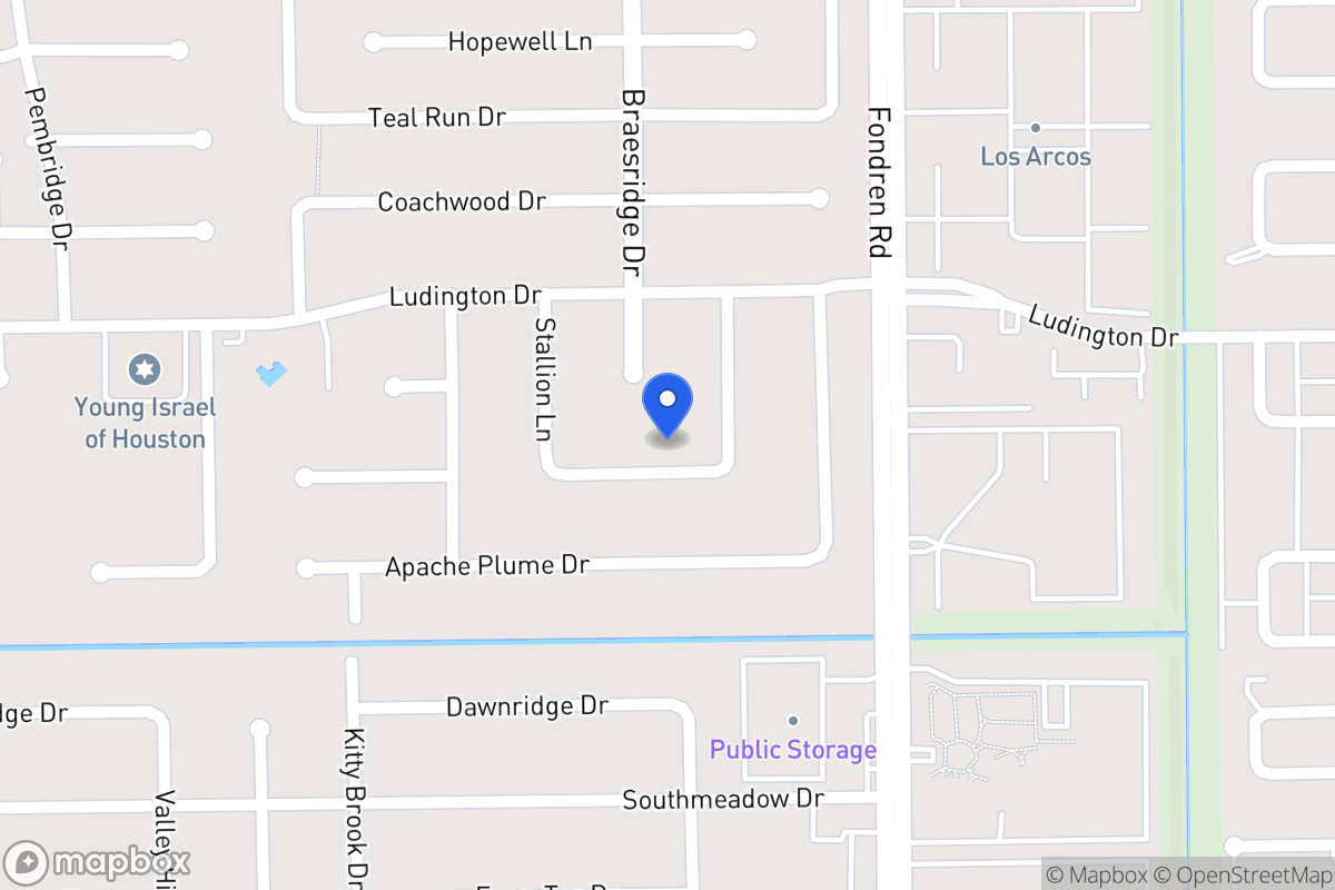 Map of 7514 Moondance Ln, Houston