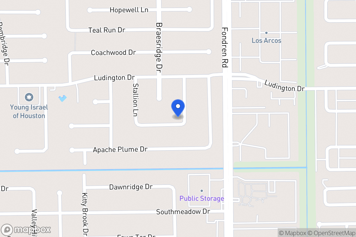 Map of 11822 Gladewood Ln, Houston