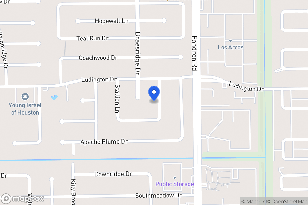 Map of 11814 Gladewood Ln, Houston
