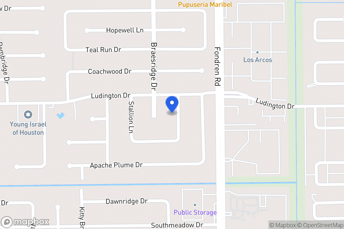 Map of 11810 Gladewood Ln, Houston