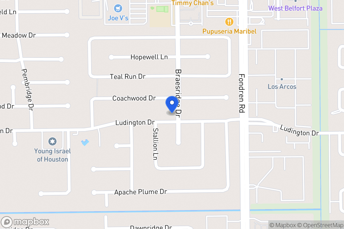 Map of 7602 Ludington Dr, Houston