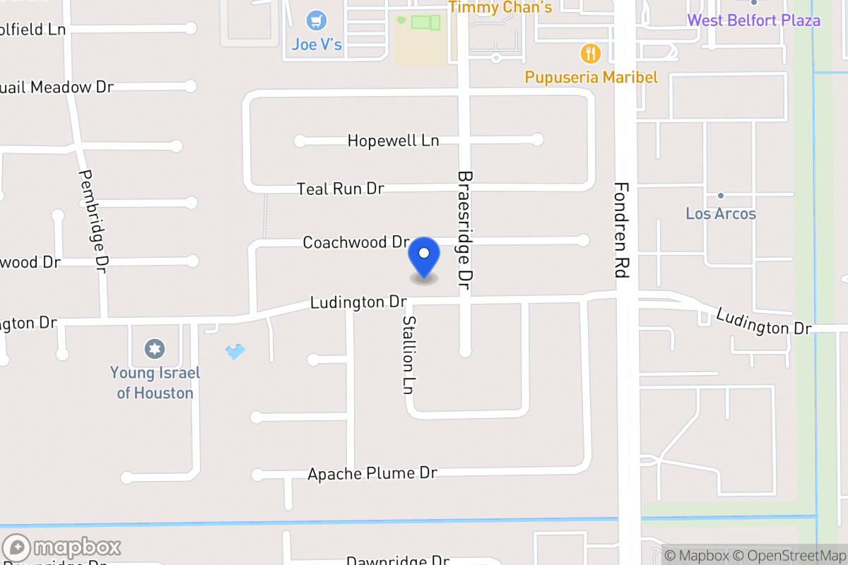 Map of 7610 Ludington Dr, Houston