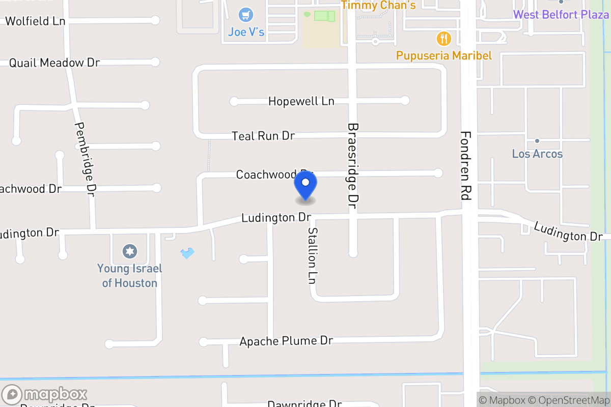Map of 7614 Ludington Dr, Houston